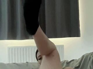 Horny british teen rams toys deep