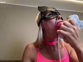 Crazy Wife Slut Rips Clothes for Knot Dildo Stuffing Both Holes Creampie