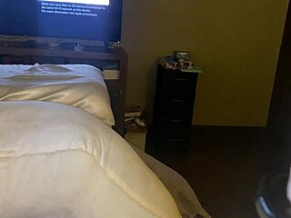 sexy lingerie teen brunette's tight shaved holes stretched slow by big toys on ass