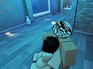 Teasing personal playmate while slutty princess watches Roblox condo antics
