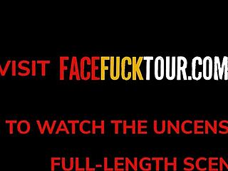 big titted brazilian gets her throat wrecked by huge white cock