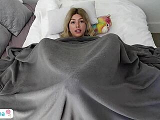 Step sister tied up begging to get untied turns into wild bondage creampie pounding from behind