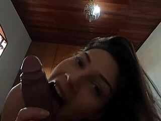 naughty blonde wets pink pussy for skinny dick in bedroom