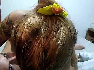 Cute Mesh Lingerie Drenching Teen Stepdaughter's Big Ass in Milk