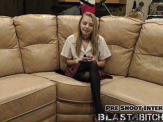 ava siren in latex gloves slurps cock backstage then shaved pussy missionary creampie pov