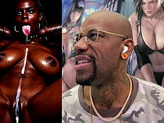 Tiny Ebony Teen's Bald Pussy Licked in Bath as Cum Leaks into Gooner Mouth!