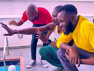 MAREME EDET Bends Over for FOUR Monster Cocks Poolside Gangbang Pounding!