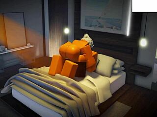 Roblox slut slurps big cock deepthroat then bareback missionary creampie hardcore gay pump