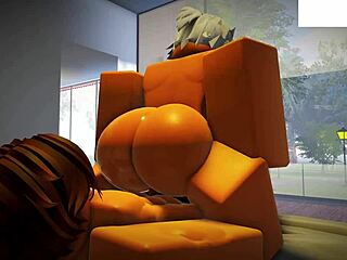 Roblox slut slurps big cock deepthroat then bareback missionary creampie hardcore gay pump