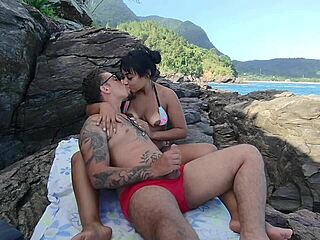Fucked Soraya Castro on beach creampie close call! 🏖️💦