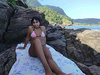 Fucked Soraya Castro on beach creampie close call! 🏖️💦