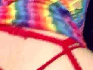 Round pink lingerie ass shakes seductively