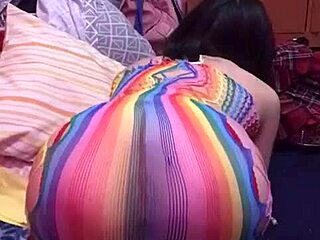 Round pink lingerie ass shakes seductively