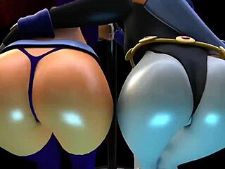 Starfire Raven big 3D cartoon ass shake