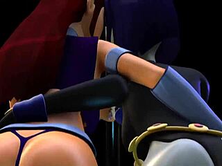 Starfire Raven big 3D cartoon ass shake
