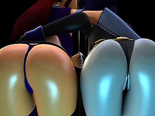 Starfire Raven big 3D cartoon ass shake