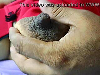 Desi wife presses big natural tits shows shaved pussy closeup