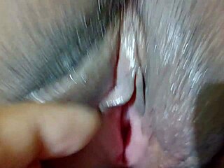 Desi wife presses big natural tits shows shaved pussy closeup