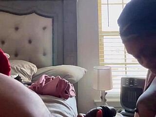 pretty fat ebony curvy slut sucks wet sloppy cock with ball licking before hardcore facial cumshot and cim spitting