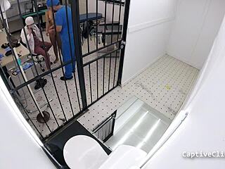 Channy Crossfire Gapes Tanned Ass in Latex Handcuffs Backstage