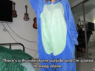 stepfather fucks me hard under blanket during thunderstorm daddy pounds teen rough!