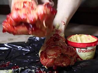 imagine peanut butter jelly smeared on my huge tits for foot fetish play
