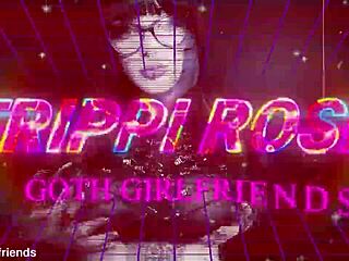 Curvy Tattooed Trippi Roses Delivers Cumshot Creampie Facial as Goth Girlfriend with Big Tits Squirting Doggystyle