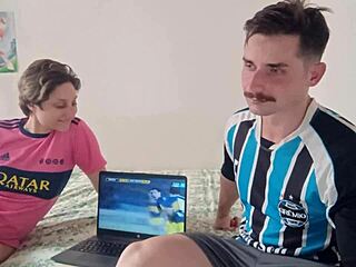 my soccer team lost so she won the bet and sucked my cock hard