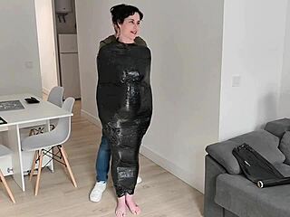 behind scenes milf gets bound in lingerie for humiliating bondage shoot