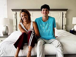 latina milf savors young fit jock's throbbing cock deeply