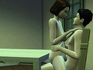 Son Bangs Stepmom Mother-in-Law on Desk Hard