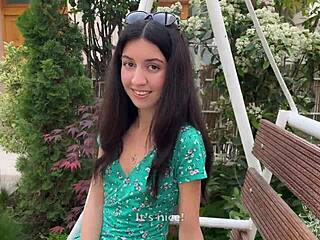 Cum-Drenched Hottie Walks Streets After Losing Game Facial Challenge!