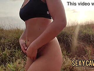 hot brazilian girlfriend's big ass fucked outdoors