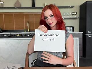 POV redhead Russian teacher deepthroats fucks student cum on big ass