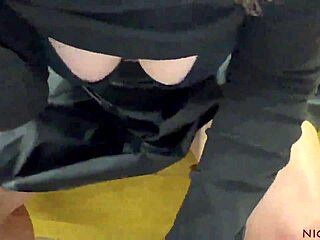 asian milf whore's big nipples suck uncut cock with skirt buttplug tease