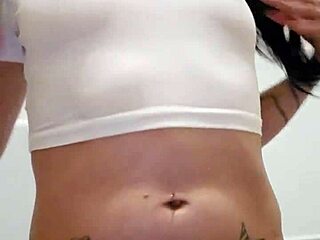 emy angel drenches t-shirt exposing her wet curves