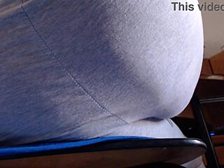 wonderful farts rip from her tight yoga pants close-up