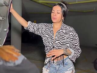 Big-Bootied Latina Pays Mechanic with Wet Pussy Lick and Ass Worship!