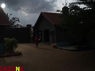 Chubby Ebony Neighbor's Oiled Big Tits and Ass Tease