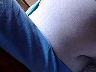 wonderful farts rip from her tight yoga pants close-up