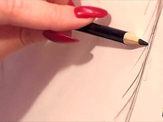 naked model sneaks fuck with blonde artist on desk hairy orgasm