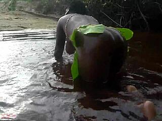 Busty african witch grinds thick ass hard in ritual dance cleansing