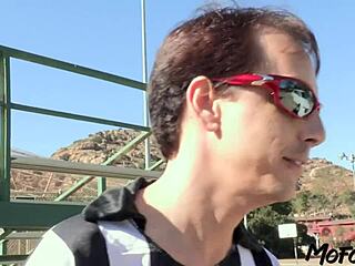 black haired cheerleader slurps up every drop of cum