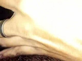 Stepmom jerks off deepthroats big black cock in interracial quickie bath cuckold