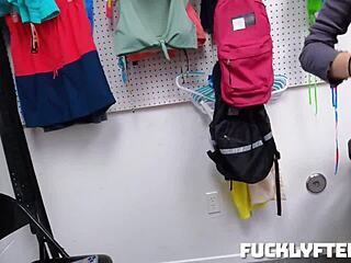 nerdy thief breezy bri gets caught and nailed hard by officer rusty