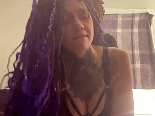 Latina Purple Dreadlocks Slut Begs Black Master for Mean BBC Pounding Domination