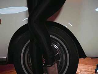 hey big ass blonde milf polina rips clothes stripping in convertible