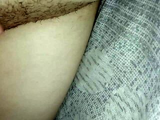 gretala flashes her bushy pussy growth casually