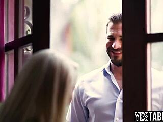 Tiny Tattooed Blonde Gets Railed By Hung Stud!