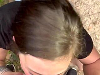 thick amateur escort bends over naked in public for daylight doggystyle ass pounding and missionary.